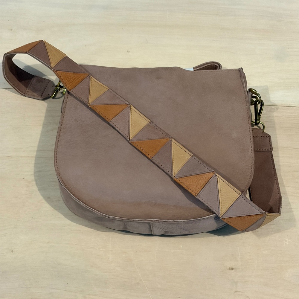 Madewell Transport U Saddle Bag Womens OS Weathered Walnut Leather NC276 Boho